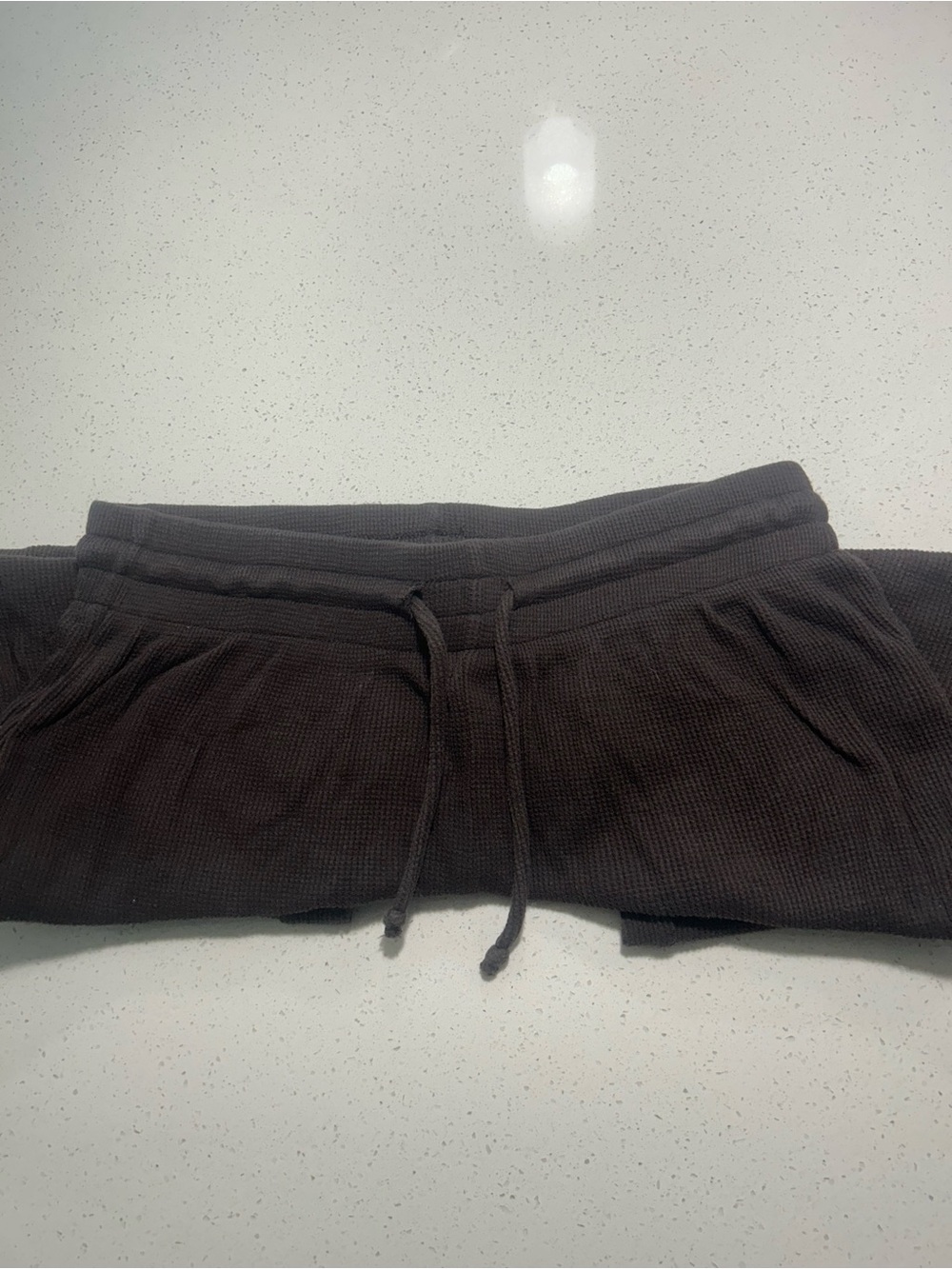 Harlow Brown Waffle Knit Drawstring Joggers